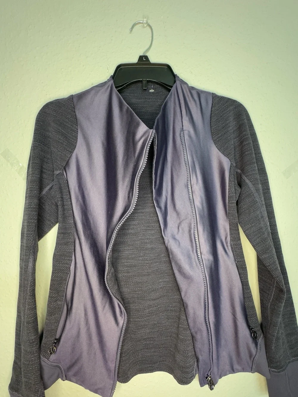 lululemon athletica Two-Tone Dark Purple Asymmetrical Zip Bomber Jacket